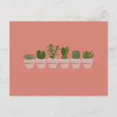 Cacti & Succulent - roze Briefkaart (Voorkant)