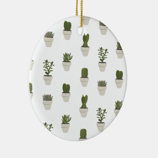 Cacti & Succulent - Wit Keramisch Ornament (Rechts)