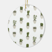 Cacti & Succulent - Wit Keramisch Ornament (Links)