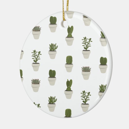 Cacti & Succulent - Wit Keramisch Ornament (Links)