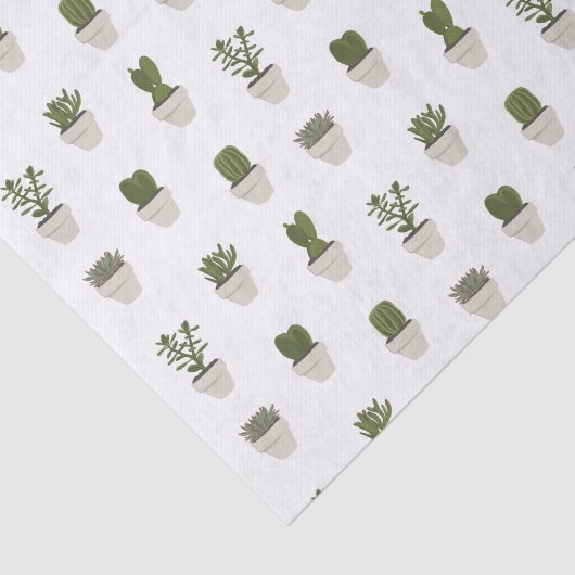 Cacti & Succulent - wit - kies uw achtergrond Tissuepapier (Detail)
