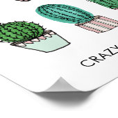 Cacti succulenten illustratie gepersonaliseerd poster (Hoek)