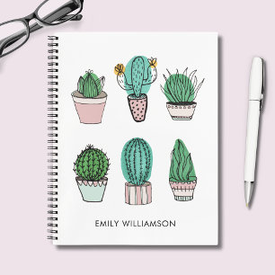 Cacti succulenten illustratie gepersonaliseerde na notitieboek