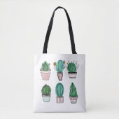 Cacti succulenten in pot plant illustratie tote bag (Voorkant)