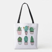 Cacti succulenten in pot plant illustratie tote bag (Achterkant)