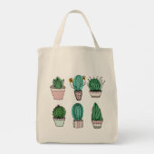 Cacti succulenten potted plant illustration tote bag (Achterkant)
