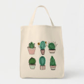 Cacti succulenten potted plant illustration tote bag (Voorkant)