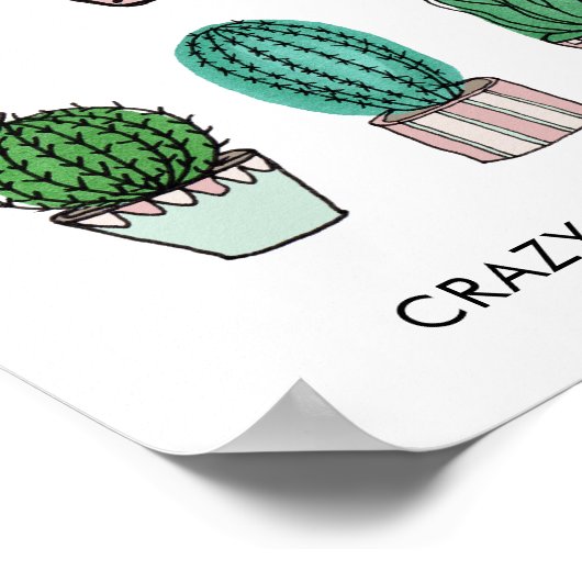 Cacti succulents afbeelding gepersonaliseerd poster (Hoek)