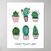 Cacti succulents afbeelding gepersonaliseerd poster (Voorkant)