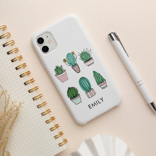 Cacti succulents afbeelding gepersonaliseerde naam Case-Mate iPhone 14 hoesje