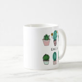 Cacti succulents afbeelding gepersonaliseerde naam koffiemok (Voorkant rechts)