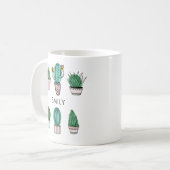 Cacti succulents afbeelding gepersonaliseerde naam koffiemok (Voorkant links)