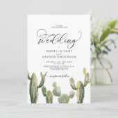 Cacti Succulents Cactus Boho Desert Wedding Kaart (Staand voorkant)