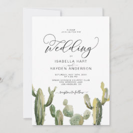 Cacti Succulents Cactus Boho Desert Wedding Kaart