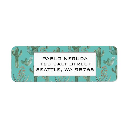 Cacti & Succulents - Dringend kantooradres Etiket (Voorkant)