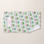 Cacti Succulents Planten Doodles Patroonnaam Bad Handdoek (Handdoek)