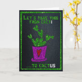 Cacti to Cactus Funny Glitter Valentijn Kaart (Gele Bloem)