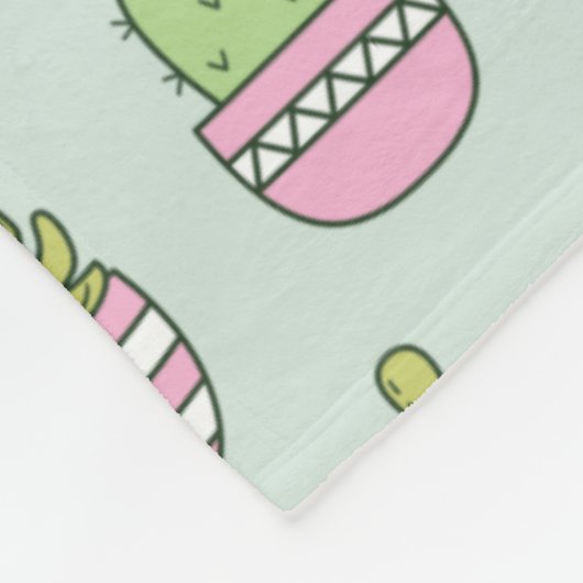 Cacti vetplanten Planten Doodles Pattern Fleece Deken (Hoek)