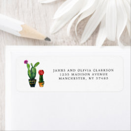 Cacti Waterverf familie Etiket