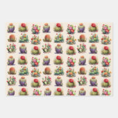 Cacti Waterverf Patroon Wrapping Papier Bladen Inpakpapier Vel (Voorkant)