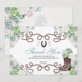 Cacti Western Paard Quinceanera bedankpas Bedankkaart (Voorkant / Achterkant)