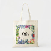 Cacti's en waterverf-bruiloft tote bag (Voorkant)