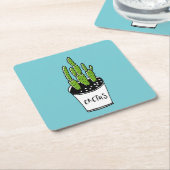 Cactus 01 kartonnen onderzetters (Schuin)