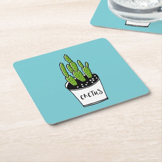 Cactus 01 kartonnen onderzetters (Schuin)