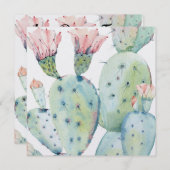 Cactus 21st Birthday Invite Kaart (Voorkant / Achterkant)
