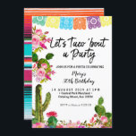 Cactus 30th Birthday Party Invitation Kaart<br><div class="desc">De Uitnodiging van de verjaardag met succulent in Mexicaanse Fiesta StyleWording kan aan om het even welke gelegenheid worden aangepast.</div>