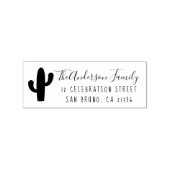 Cactus, aangepaste naam, script en retouradres rubberstempel (Afrduk)