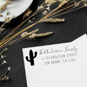 Cactus, aangepaste naam, script en retouradres rubberstempel