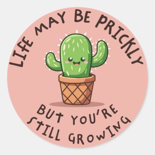 Cactus Aanmoediging Sticker (Voorkant)