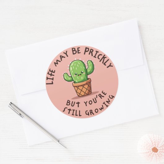 Cactus Aanmoediging Sticker (Envelop)