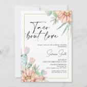 Cactus abrikoos bloementaco over liefde Vrijgezell Kaart (Voorkant)