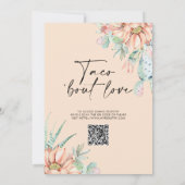 Cactus abrikoos bloementaco over liefde Vrijgezell Kaart (Achterkant)