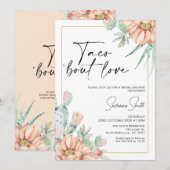 Cactus abrikoos bloementaco over liefde Vrijgezell Kaart (Voorkant / Achterkant)