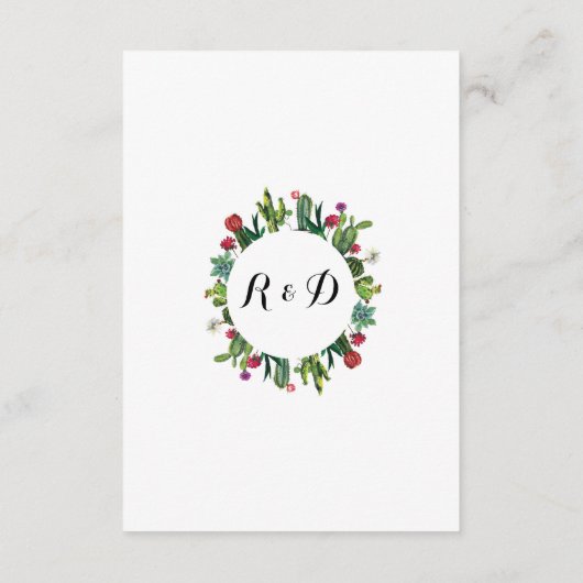 Cactus Accommodatie Fiesta Trouwkaarten Details Informatiekaartje (Achterkant)