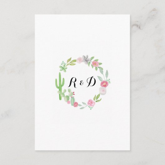 Cactus Accommodation Fiesta Wedding Cards Details Informatiekaartje (Achterkant)