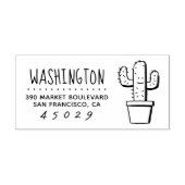 Cactus | Achternaam Retouradres Rubberstempel (Afrduk)