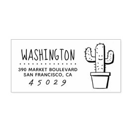 Cactus | Achternaam Retouradres Rubberstempel