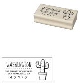Cactus | Achternaam Retouradres Rubberstempel (Gestempeld)