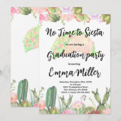 Cactus Afstuderen Fiesta Party Kaart (Voorkant / Achterkant)