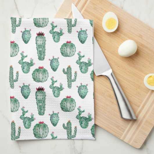 Cactus All Over Print Kitchen Towel, Theedoek (Quarter Fold)