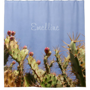 Cactus and Blue Sky Foto van elke naam Douchegordijn