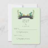 Cactus and Succulent Boho Wedding RSVP Kaartje (Voorkant)