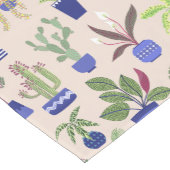 Cactus and Succulent Houseplant Pink Pattern Korte Tafelloper (Hoek)