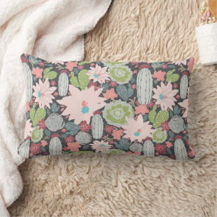 Cactus and Succulent Planten Greens Pinks Blue Kussen