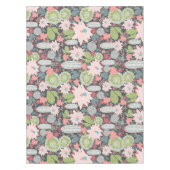 Cactus and Succulent Planten Greens Pinks Blue Tafelkleed (Voorkant)