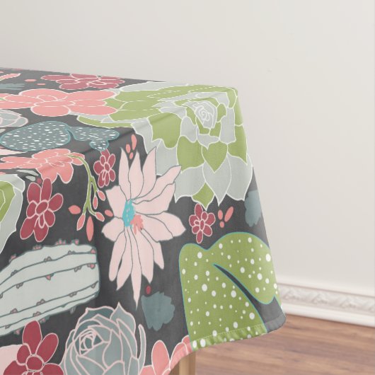 Cactus and Succulent Planten Greens Pinks Blue Tafelkleed (Voorbeeld)